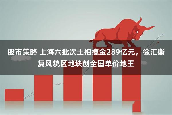 股市策略 上海六批次土拍揽金289亿元，徐汇衡复风貌区地块创全国单价地王