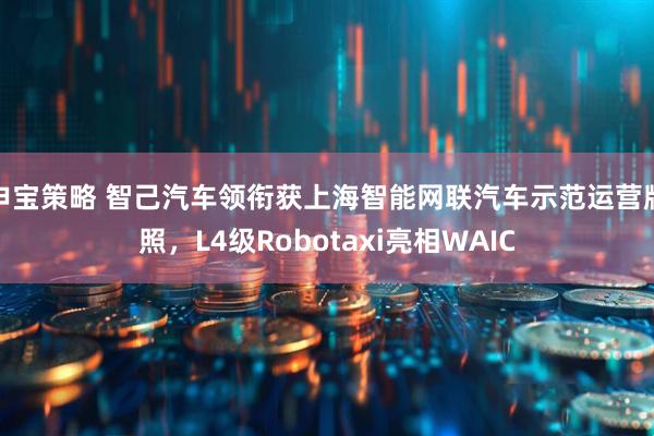 申宝策略 智己汽车领衔获上海智能网联汽车示范运营牌照，L4级Robotaxi亮相WAIC