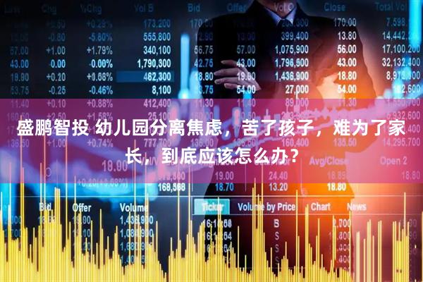 盛鹏智投 幼儿园分离焦虑，苦了孩子，难为了家长，到底应该怎么办？